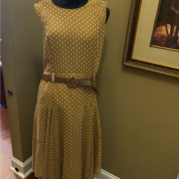 Calvin Klein Handkerchief Hem Dress Brown Size 16 - Picture 2 of 3